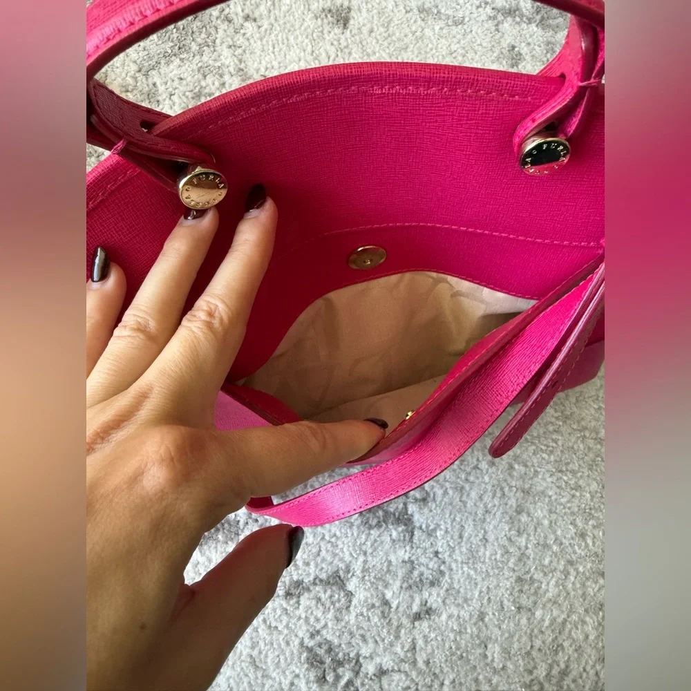 NWOT FURLA Piper leather MEDIUM Handbag CLOSE BODY SATCHEL PINK